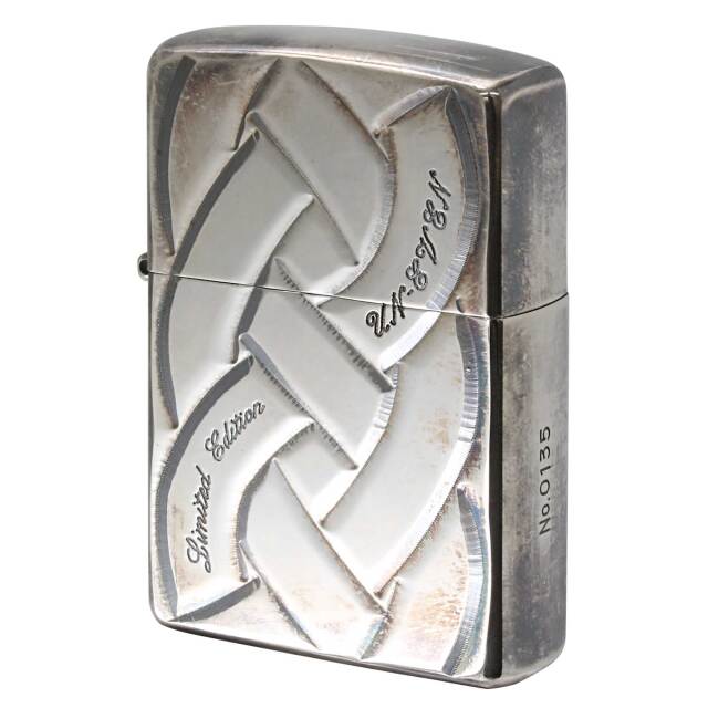 絶版/ヴィンテージ Zippo ジッポー 中古 1999年製造 限定 ドッグタグ付き UN-EVEN シリアルナンバーNo.0135  [C]使用感あり傷汚れあり