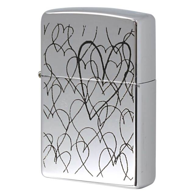 絶版/ヴィンテージ Zippo ジッポー 中古 2003年製造 ZIPPO Paul Smith ポール・スミス 試作品 ランダムハートブラック  [S]ほぼ新品同様