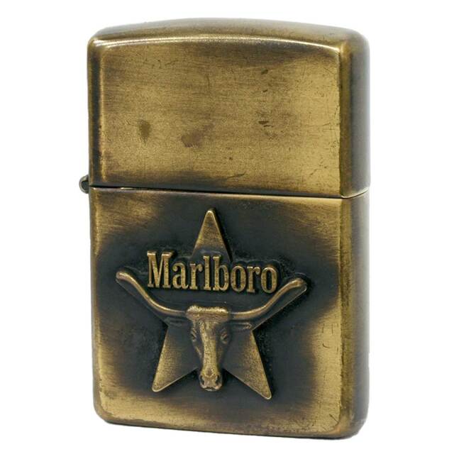 絶版/ヴィンテージ Zippo ジッポー 中古 1991年製造 Marlboro マルボロ メタル  [C]使用感あり傷汚れあり