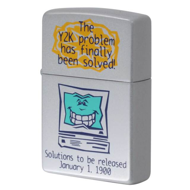 絶版/ヴィンテージ Zippo ジッポー 中古 1997年製造 MILLENNIUM The Y2K problem… 缶ケース  [N]未使用・新品