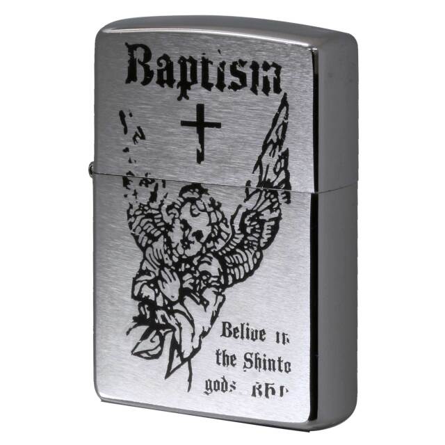 絶版/ヴィンテージ Zippo ジッポー 中古 1998年製造 Baptism 聖書 ブラッシュドクローム  [C]使用感あり傷汚れあり