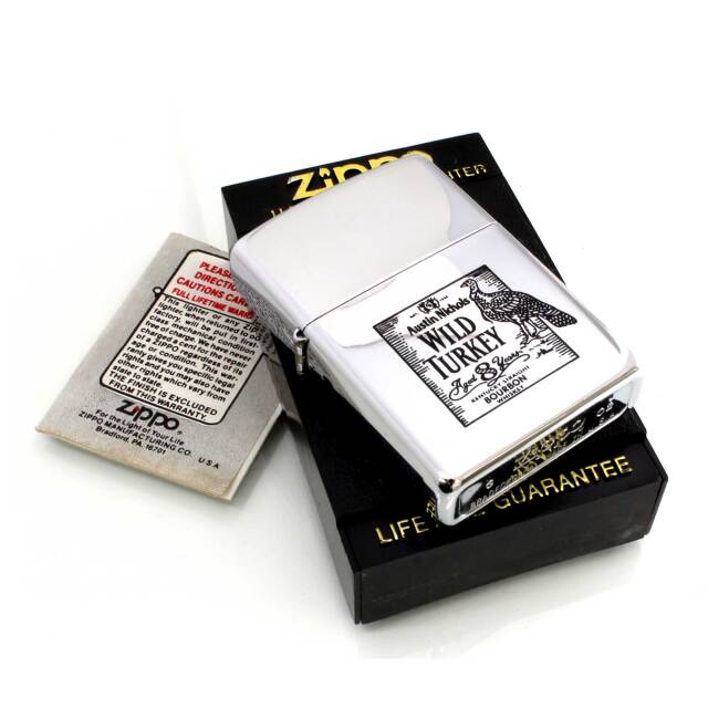 絶版/ヴィンテージ Zippo ジッポー 中古 2002年製造ワイルドターキー 8