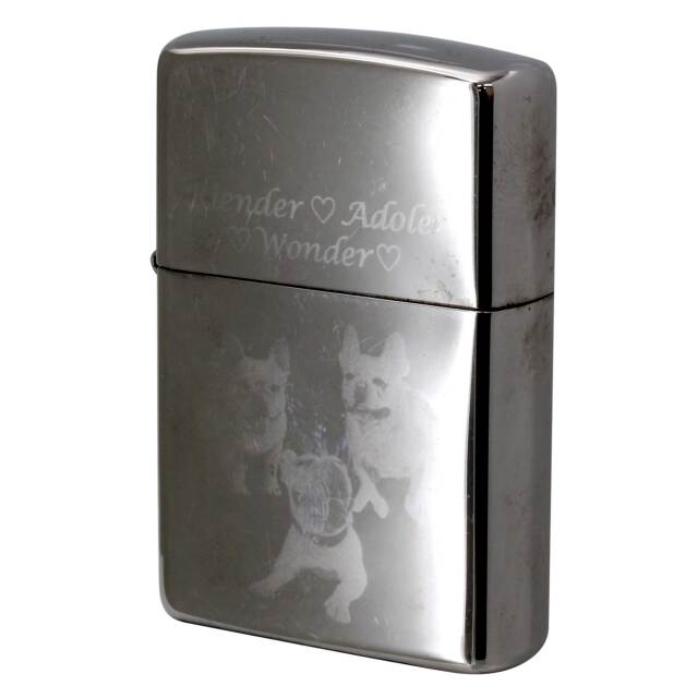絶版/ヴィンテージ Zippo ジッポー 中古 2021年製造Dog 犬 後加工ZIPPO