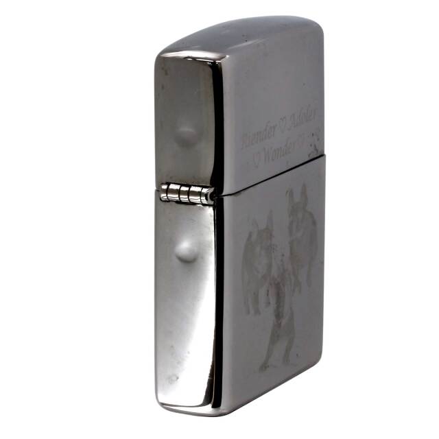 絶版/ヴィンテージ Zippo ジッポー 中古 2021年製造Dog 犬 後加工ZIPPO
