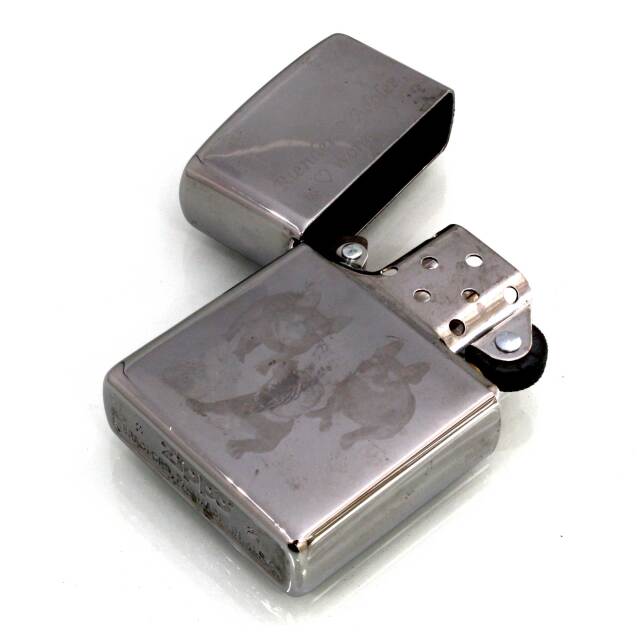 絶版/ヴィンテージ Zippo ジッポー 中古 2021年製造Dog 犬 後加工ZIPPO