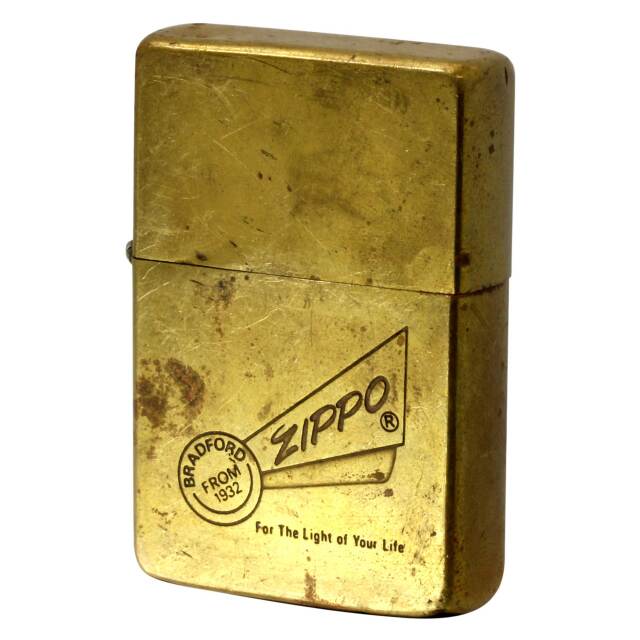 絶版/ヴィンテージ Zippo ジッポー 中古 1986年製造 1937レプリカ フラットトップ ブラス ZIPPO LOGO ジッポ ロゴ  [C]使用感あり傷汚れあり