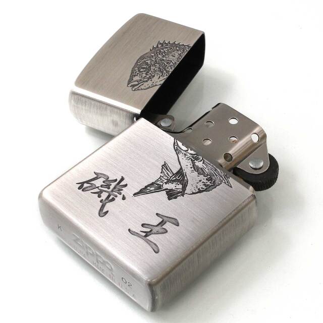 絶版/ヴィンテージ Zippo ジッポー 中古 2002年製造釣道 No.2 磯王 [N