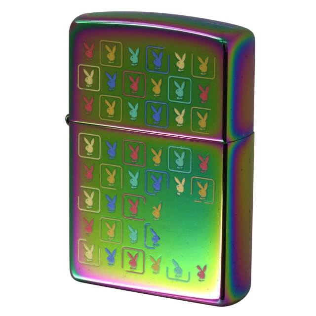 絶版/ヴィンテージ Zippo ジッポー 中古 2004年製造 Playboy マルチモノグラム 20751 スペクトラム  [C]使用感あり傷汚れあり