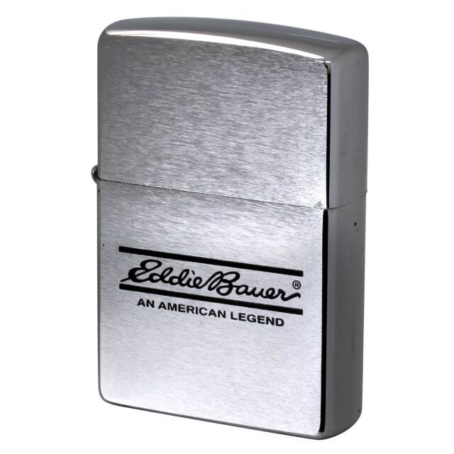 絶版/ヴィンテージ Zippo ジッポー 中古 2000年製造 エディー・バウアー Eddie Bauer AN AMERICAN LEGEND SCRIPT LOGO 022-9994-1  [C]使用感あり傷汚れあり