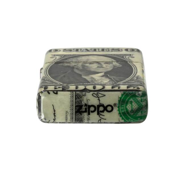 絶版/ヴィンテージ Zippo ジッポー 中古 2005年製造1ドル紙幣巻き 全面