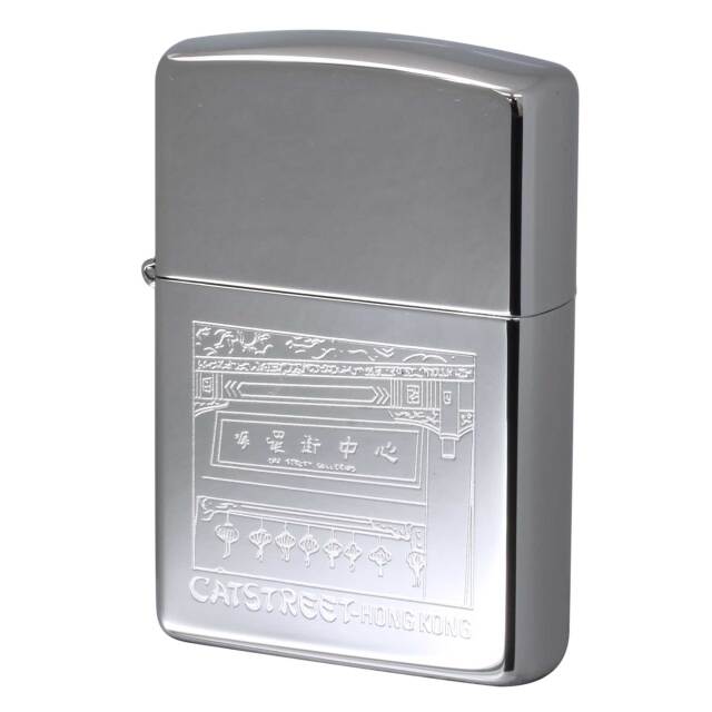 絶版/ヴィンテージ Zippo ジッポー 中古 1992年製造 HONG KONG 香港 CATSTREET 摩羅上街  [S]ほぼ新品同様