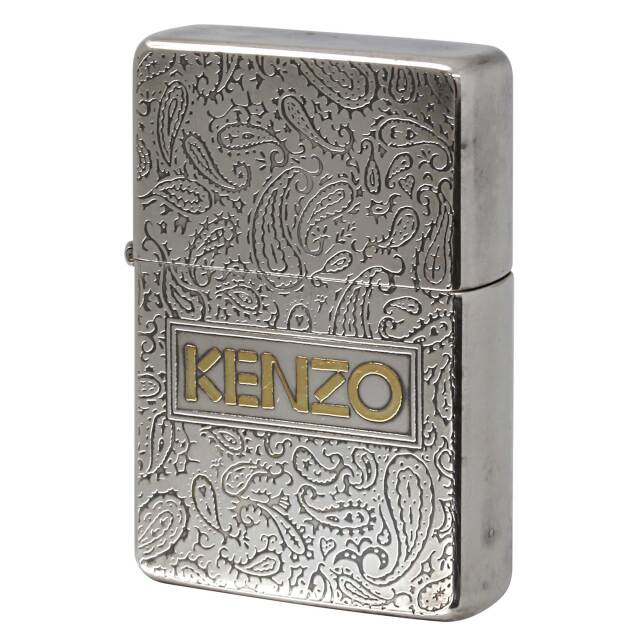 絶版/ヴィンテージ Zippo ジッポー 中古 1989年製造 1937レプリカ フラットトップ KENZO ペイズリー柄  [B]使用感ありやや傷汚れあり