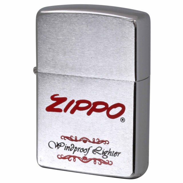 絶版/ヴィンテージ Zippo ジッポー 中古 1989年製造 ZIPPO LOGO RED ロゴ レッドSV  [B]使用感ありやや傷汚れあり