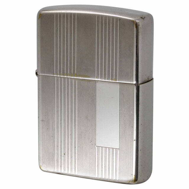 絶版/ヴィンテージ Zippo ジッポー 中古 2003年製造 #1150 SILVER FILLED RIBBON 2003年レプリカVer. エンジンタン彫刻  [C]使用感あり傷汚れあり