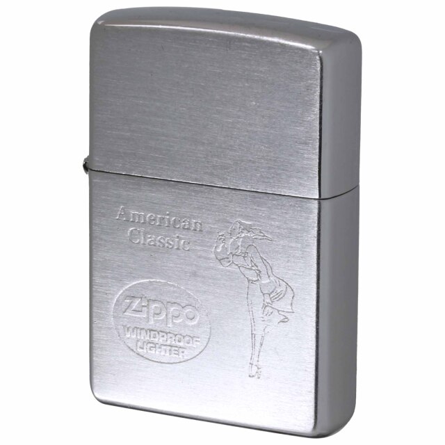 絶版/ヴィンテージ Zippo ジッポー 中古 2000年製造 ブラッシュドクローム ウインディ American Classic Windy  [A]使用感少なく状態が良い
