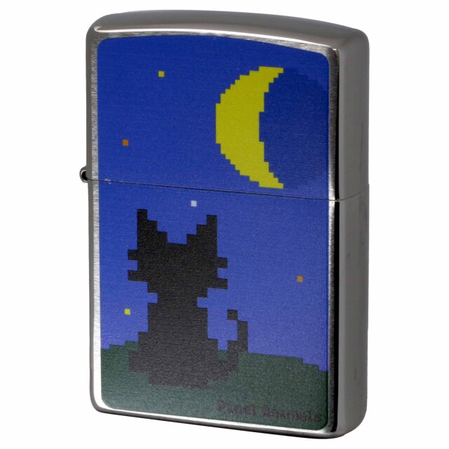 絶版/ヴィンテージ Zippo ジッポー 中古 2023年製造 ピクセルアート 猫 キャット アニマル Pixel Animals 2PA-CAT  [A]使用感少なく状態が良い
