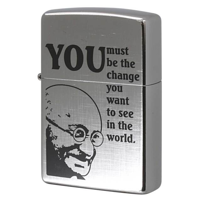 絶版/ヴィンテージ Zippo ジッポー 中古 2018年製造 28181 PLANETA GANDHI 99号  [N]未使用・新品