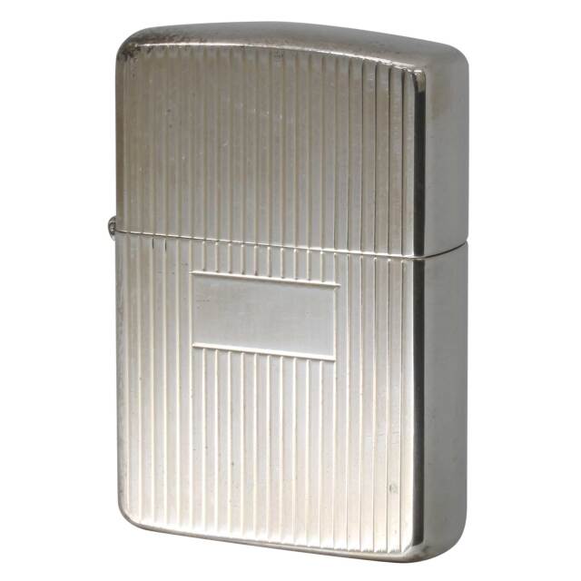 絶版/ヴィンテージ Zippo ジッポー 中古 1980年代製造 Engine Turned #17 純銀 スターリングシルバー  [B]使用感ありやや傷汚れあり