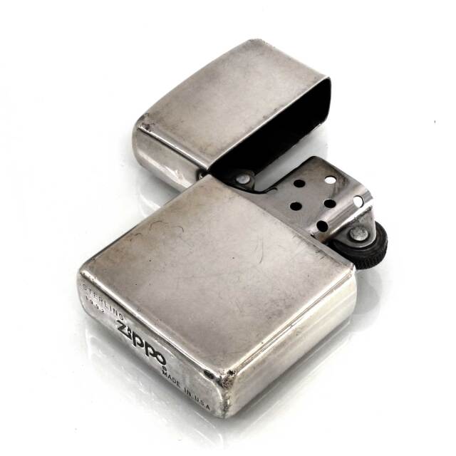 絶版/ヴィンテージ Zippo ジッポー 中古 1992年製造純銀 Sterling