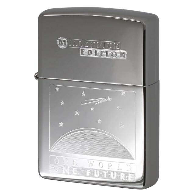 絶版/ヴィンテージ Zippo ジッポー 中古 1999年製造 ミレニアム コレクティブモデル ONE WORLD ONE FUTURE チタンコーティング  [S]ほぼ新品同様