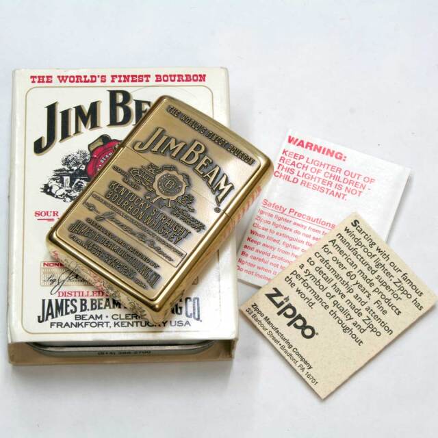 絶版/ヴィンテージ Zippo ジッポー 中古 1999年製造Jim Beam Brass