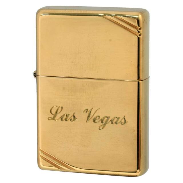 絶版/ヴィンテージ Zippo ジッポー 中古 2001年製造 Las Vegas フラットトップ No.270  [S]ほぼ新品同様