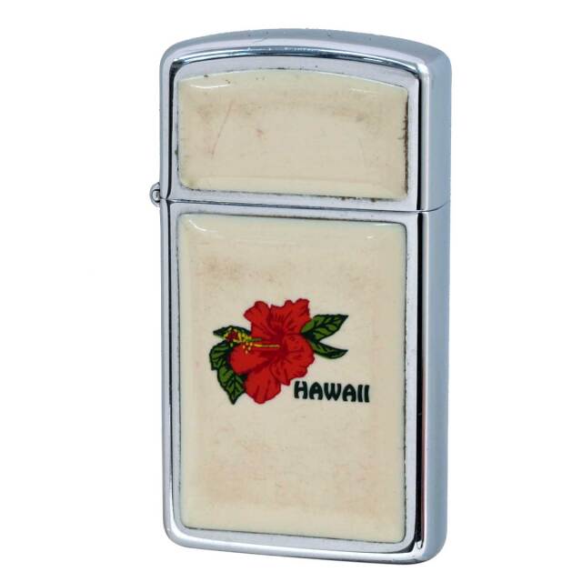 絶版/ヴィンテージ Zippo ジッポー 中古 1988年製造 SLIM スクリムショー HAWAI  [C]使用感あり傷汚れあり