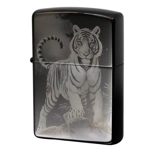 絶版/ヴィンテージ Zippo ジッポー 中古 2006年製造 虎 Tiger BK レーザーマーキング  [A]使用感少なく状態が良い