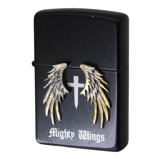 絶版/ヴィンテージ Zippo ジッポー 中古 2013年製造 マイティウィングス ブラック  [B]使用感ありやや傷汚れあり
