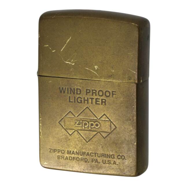 絶版/ヴィンテージ Zippo ジッポー 中古 1993年製造 Wind Proof Lighter ZIPPO ロゴ ブラス  [C]使用感あり傷汚れあり