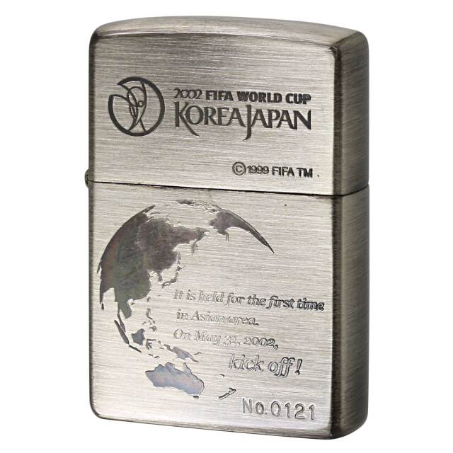 絶版/ヴィンテージ Zippo ジッポー 中古 2000年製造 2002 FIFA World Cup 日韓 イブシ シリアルナンバーNo.0121  [A]使用感少なく状態が良い