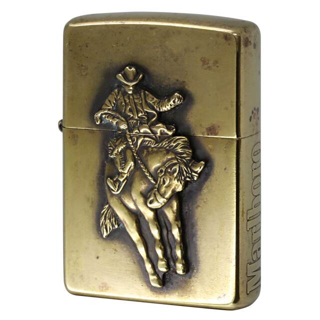 絶版/ヴィンテージ Zippo ジッポー 中古 1999年製造 Marlboro マルボロ カウボーイ メタル  [C]使用感あり傷汚れあり