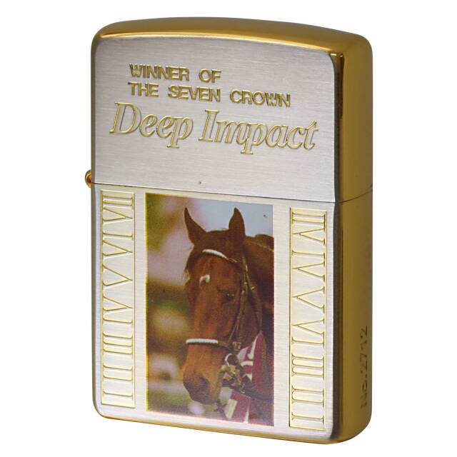絶版/ヴィンテージ Zippo ジッポー 中古 2006年製造 ディープインパクト 七冠 Deep Impact シリアル No.2712  [S]ほぼ新品同様