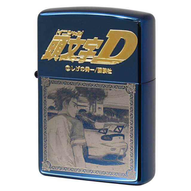 絶版/ヴィンテージ Zippo ジッポー 中古 2016年製造 頭文字D イニシャルD 高橋啓介 ブルーチタン レーザー両面加工  [S]ほぼ新品同様