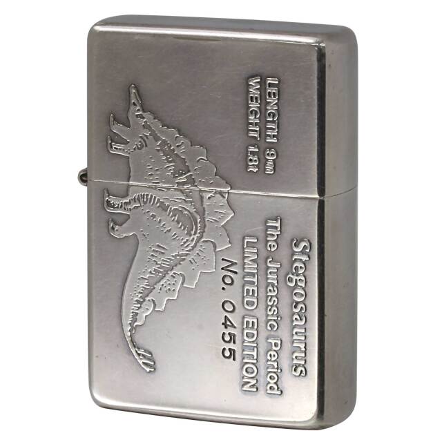 絶版/ヴィンテージ Zippo ジッポー 中古 1991年製造 1937レプリカ 限定1,000個 古代恐竜シリーズ ステゴサウルス No.0455  [C]使用感あり傷汚れあり