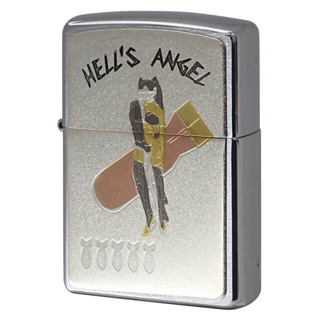 絶版/ヴィンテージ Zippo ジッポー 中古 2003年製造 ノーズアート HELL'S ANGEL  [N]未使用・新品