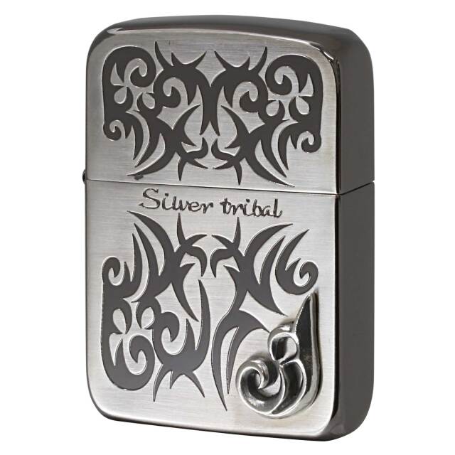 絶版/ヴィンテージ Zippo ジッポー 中古 2004年製造 1941レプリカ Silver Tribal THORN  [S]ほぼ新品同様