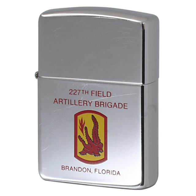絶版/ヴィンテージ Zippo ジッポー 中古 1991年製造 U.S. ARMY 227TH FIELD ARTILLERY BRIGADE アメリカ陸軍 第227野戦砲兵旅団  [B]使用感ありやや傷汚れあり