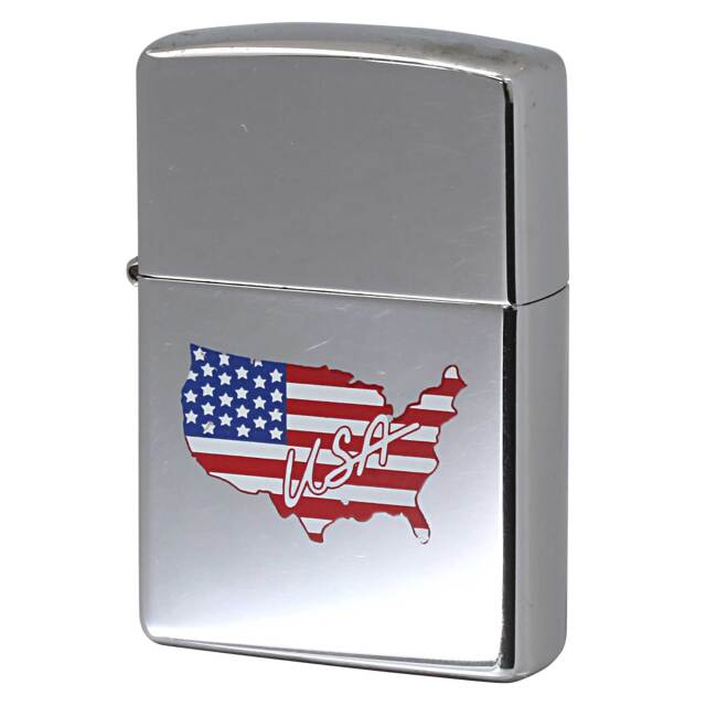 絶版/ヴィンテージ Zippo ジッポー 中古 1996年製造 USA 星条旗 アメリカ大陸  [B]使用感ありやや傷汚れあり
