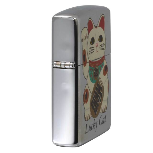 絶版/ヴィンテージ Zippo ジッポー 中古 1993年製造Lucky Cat 招き猫