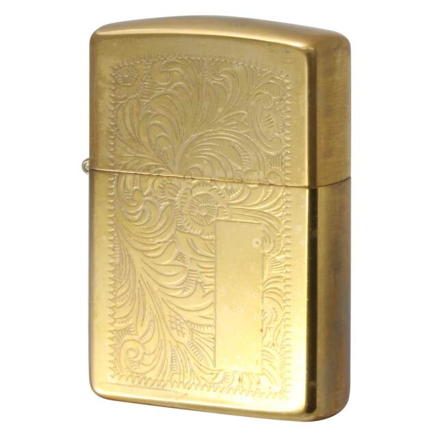 絶版/ヴィンテージ Zippo ジッポー 中古 1992年製造 ベネチアン Venetian High Polish Brass 鏡面 ポリッシュ ブラス 352B  [A]使用感少なく状態が良い