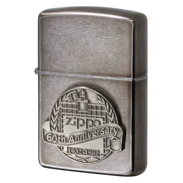 絶版/ヴィンテージ Zippo ジッポー 中古 1992年製造 1932-1992 Anniversary Series 60th 創業60年記念 Midnight Chome  [S]ほぼ新品同様