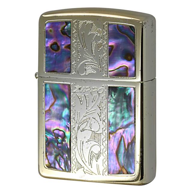 絶版/ヴィンテージ Zippo ジッポー 中古 1992年製造 Arabesque＆Shell アラベスク シェル 貝  [B]使用感ありやや傷汚れあり