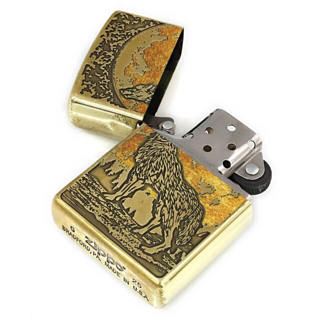 超希少ヴァーパン風美品 レア海外製品　ビンテージ(^^) 絶版/ヴィンテージ Zippo ジッポー 中古 2025年製造Wolf ウルフ 2BI