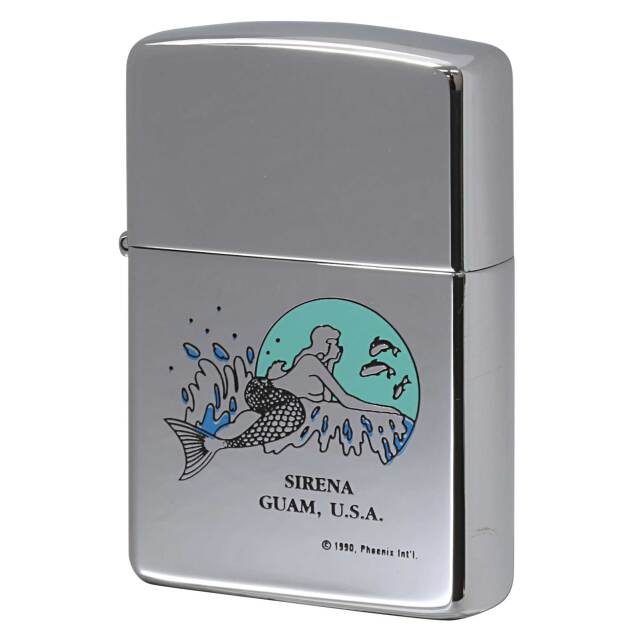 絶版/ヴィンテージ Zippo ジッポー 中古 1993年製造 SIRENA GUAM U.S.A. 人魚伝説  [S]ほぼ新品同様