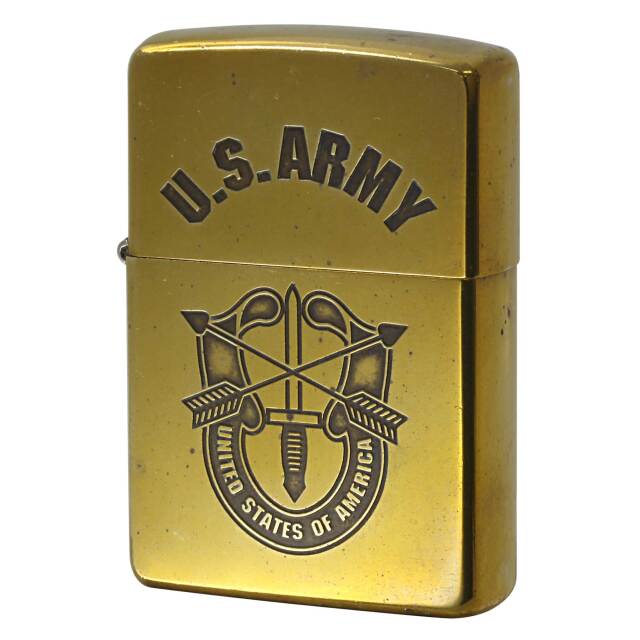 絶版/ヴィンテージ Zippo ジッポー 中古 2004年製造 US ARMY グリーンベレー  [C]使用感あり傷汚れあり