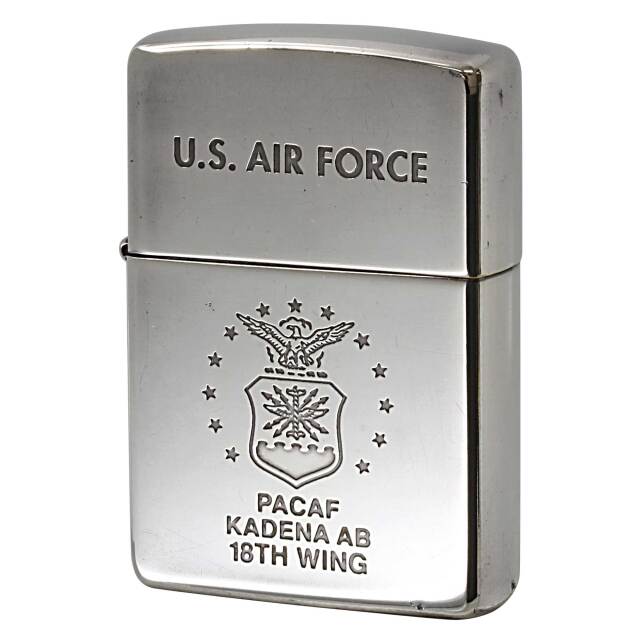 絶版/ヴィンテージ Zippo ジッポー 中古 1995年製造 US AIR FORCE 空軍 KADENA AB 18TH WING  [B]使用感ありやや傷汚れあり