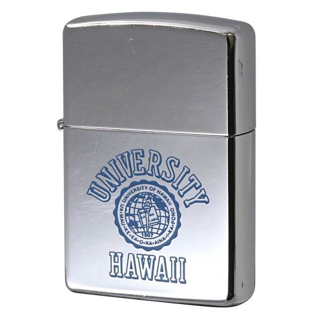 絶版/ヴィンテージ Zippo ジッポー 中古 1991年製造 HAWAII UNIVERSITY ハワイ大学 ブルーロゴ  [C]使用感あり傷汚れあり
