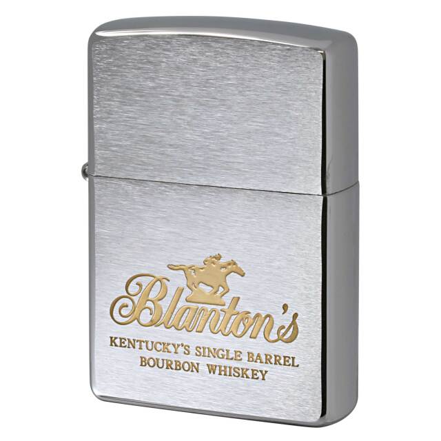 絶版/ヴィンテージ Zippo ジッポー 中古 1997年製造 Blantons ウイスキー ブラントン ブラッシュドクローム  [N]未使用・新品