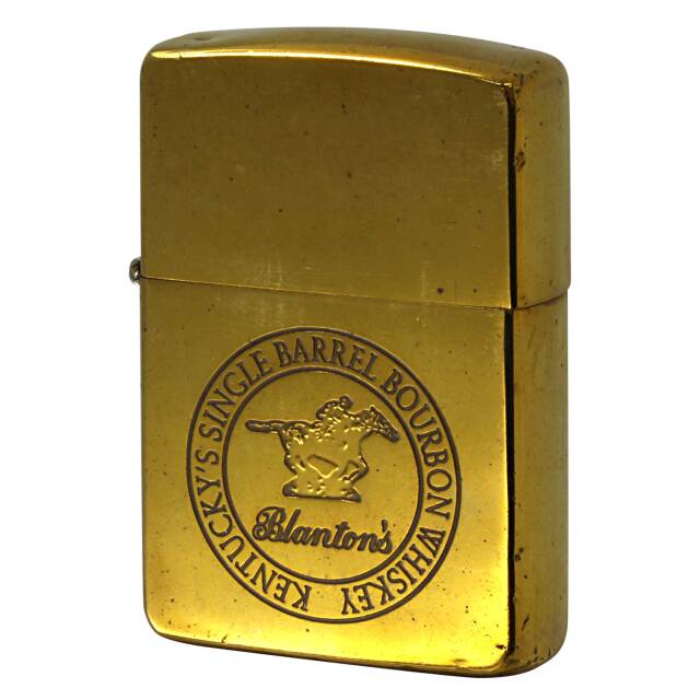 絶版/ヴィンテージ Zippo ジッポー 中古 1994年製造 ブラントン Blanton's Single Barrel Kentucky Straight Bourbon Whiskey ポリッシュブラス  [C]使用感あり傷汚れあり